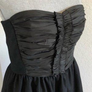 J. Crew Collection Black Strapless Ruched Dress Size 6 Brand New